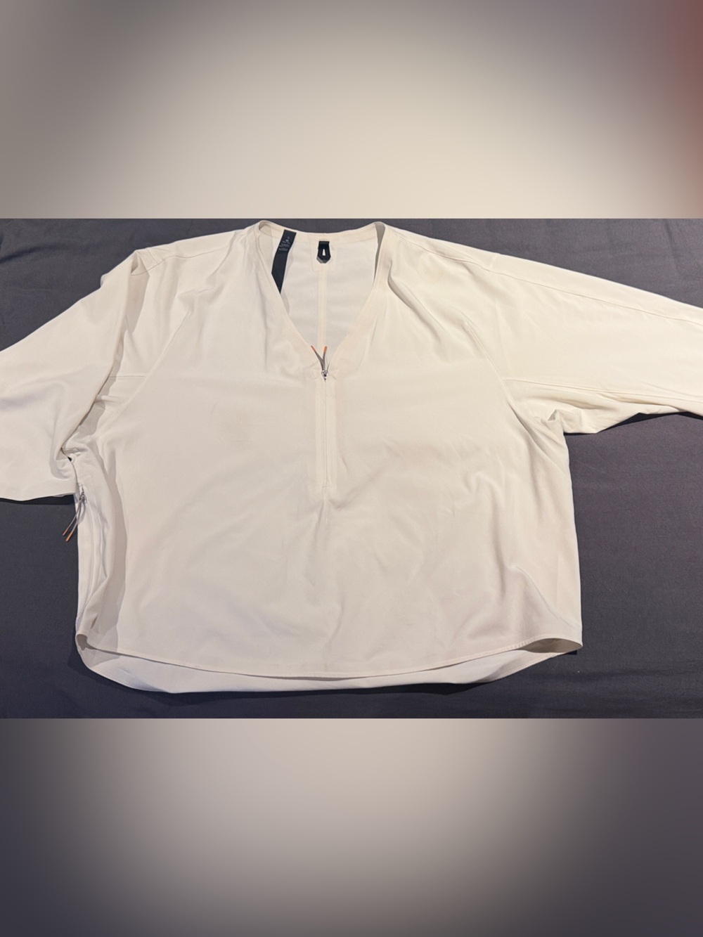Lululemon Women Creamy White Quarter-Zip Blouse
